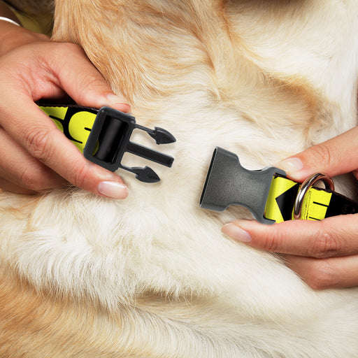 Plastic Clip Collar - LIKE A BOSS Black/Yellow Plastic Clip Collars Buckle-Down   