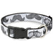 Plastic Clip Collar - Mustaches White/Sketch Plastic Clip Collars Buckle-Down   