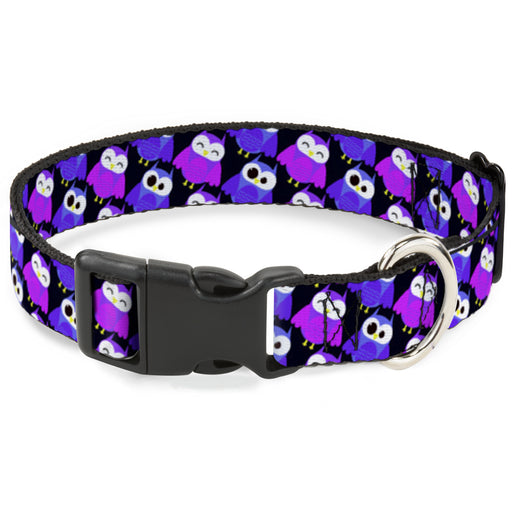 Plastic Clip Collar - Owl Eyes Black/Purples/Pinks Plastic Clip Collars Buckle-Down   