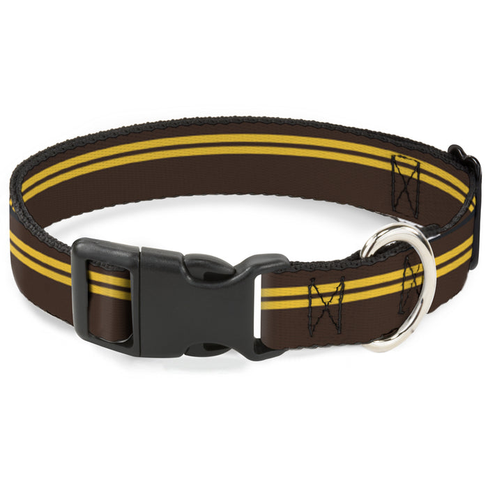 Plastic Clip Collar - Racing Stripe Brown/Gold Plastic Clip Collars Buckle-Down   