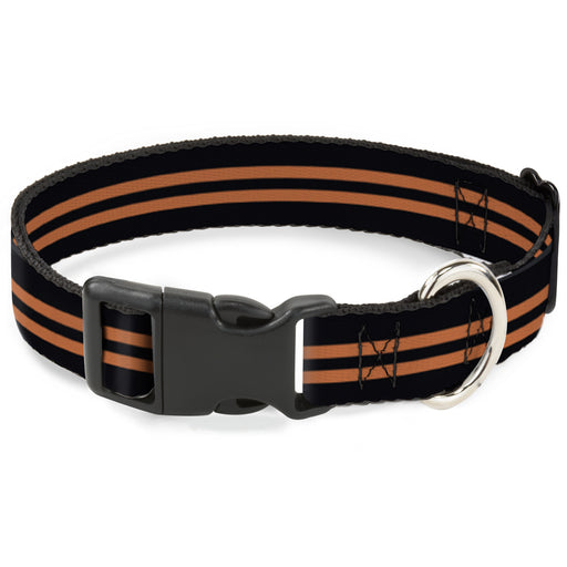 Plastic Clip Collar - Stripe Black/Orange Plastic Clip Collars Buckle-Down   