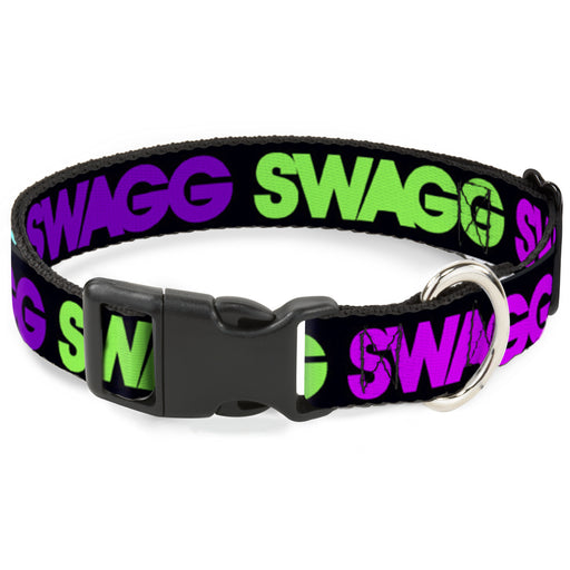 Plastic Clip Collar - SWAGG Black/Hot Pink/Turquoise/Purple/Neon Green Plastic Clip Collars Buckle-Down   