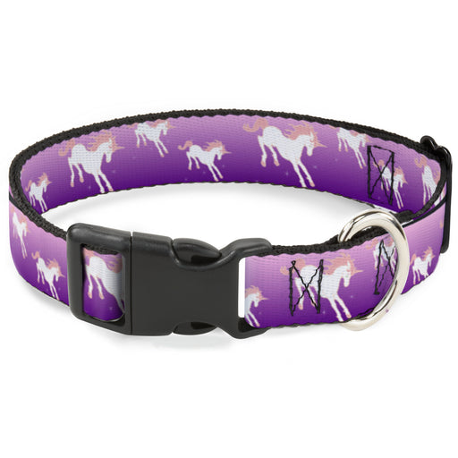 Plastic Clip Collar - Unicorn Sparkles Purple/Pink Plastic Clip Collars Buckle-Down   
