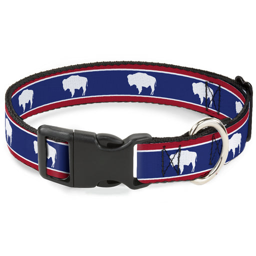 Plastic Clip Collar - Wyoming Flags Bison Silhouette Plastic Clip Collars Buckle-Down   