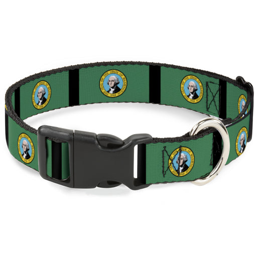 Plastic Clip Collar - Washington Flags/Black Plastic Clip Collars Buckle-Down   