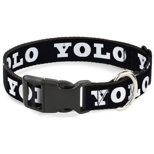 Plastic Clip Collar - YOLO Bold Black/White Plastic Clip Collars Buckle-Down   