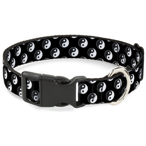 Plastic Clip Collar - Yin Yang Monogram Black/White Plastic Clip Collars Buckle-Down   