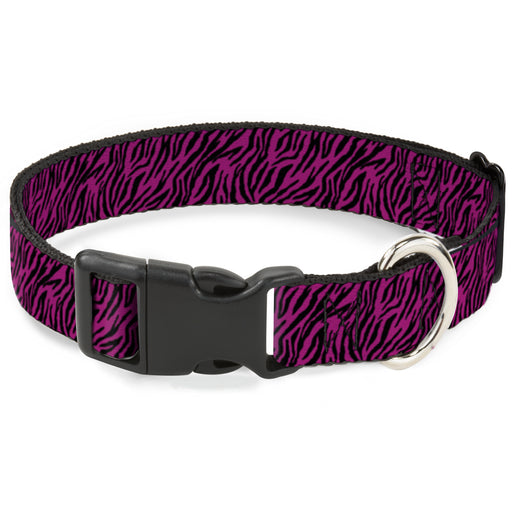 Plastic Clip Collar - Zebra 2 Fuchsia Pink Plastic Clip Collars Buckle-Down   