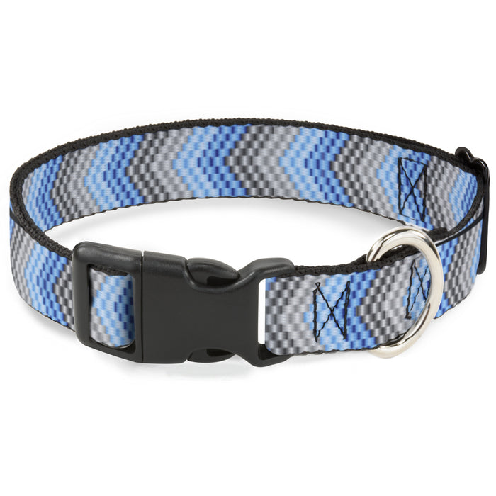 Plastic Clip Collar - Chevron Weave Grays/Blues Plastic Clip Collars Buckle-Down   