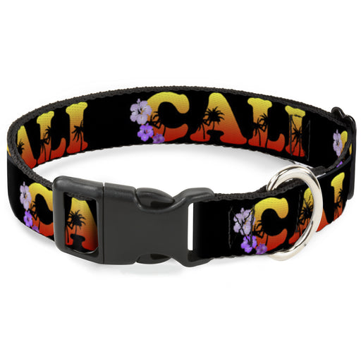 Plastic Clip Collar - CALI Tropical Black/Multi Color Plastic Clip Collars Buckle-Down   