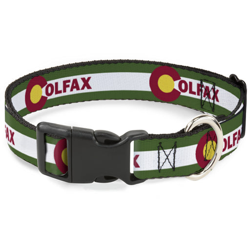 Plastic Clip Collar - COLFAX Green Stripe Plastic Clip Collars Buckle-Down   
