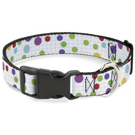 Plastic Clip Collar - Dots/Grid White/Gray/Multi Color Plastic Clip Collars Buckle-Down   