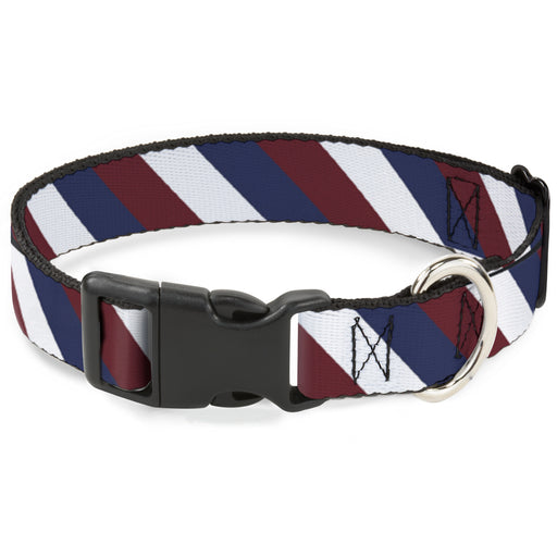 Plastic Clip Collar - Diagonal Stripe Red/White/Navy Plastic Clip Collars Buckle-Down   