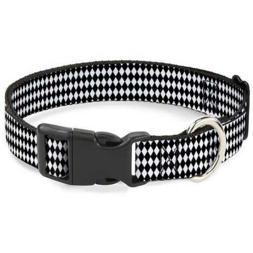 Plastic Clip Collar - Diamonds Stripe White/Black Plastic Clip Collars Buckle-Down   