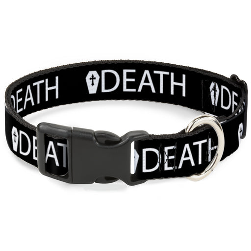 Plastic Clip Collar - DEATH/Coffin Black/White Plastic Clip Collars Buckle-Down   