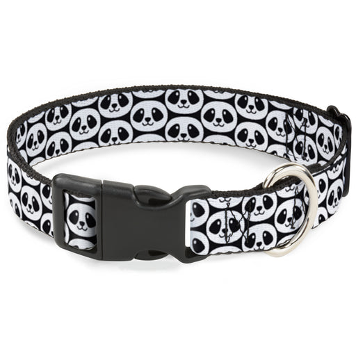 Plastic Clip Collar - Smiling Panda Repeat Black/White Plastic Clip Collars Buckle-Down   