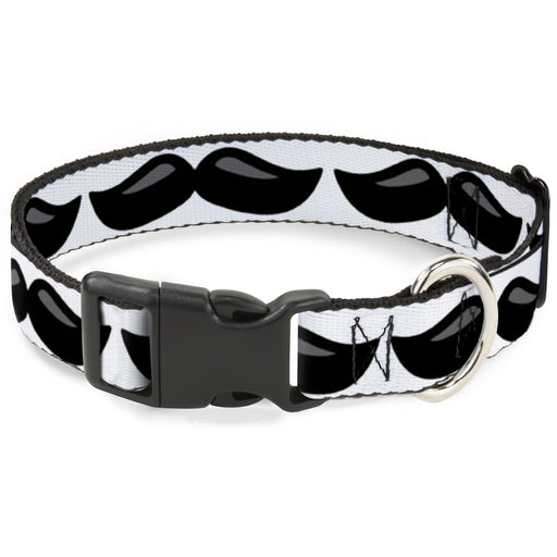 Plastic Clip Collar - Plastic Mustache White/Black Plastic Clip Collars Buckle-Down   