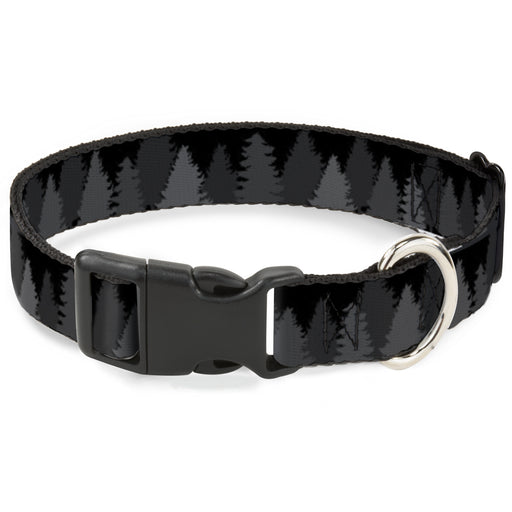 Plastic Clip Collar - Pine Tree Silhouettes Black/Grays Plastic Clip Collars Buckle-Down   