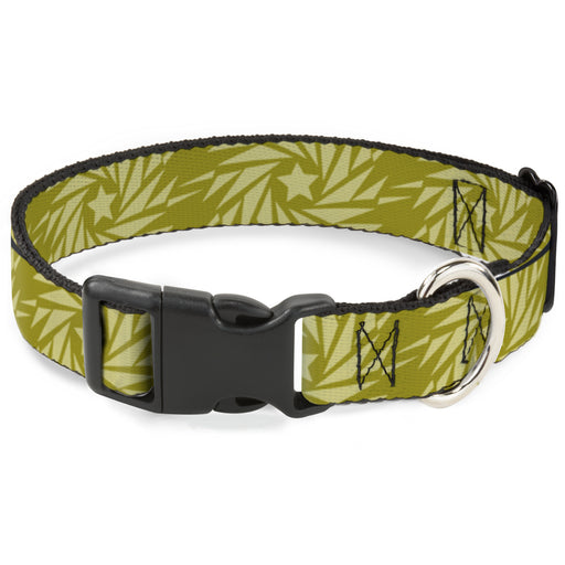 Plastic Clip Collar - Pinwheel Star Olive Green/Beige Plastic Clip Collars Buckle-Down   