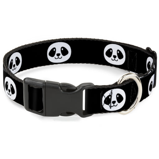 Plastic Clip Collar - Smiling Panda Face Black/White Plastic Clip Collars Buckle-Down   
