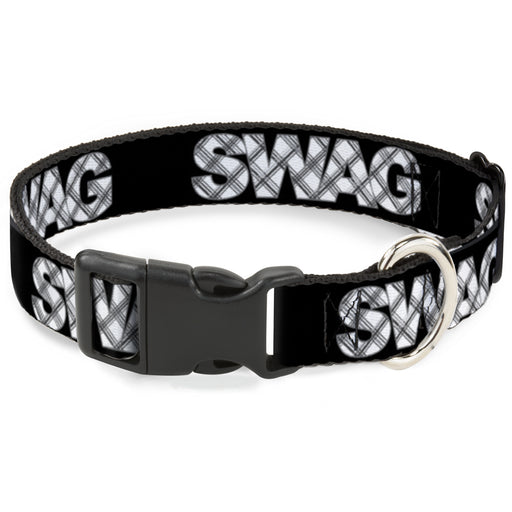 Plastic Clip Collar - SWAG Black/Plaid X White/Gray Plastic Clip Collars Buckle-Down   