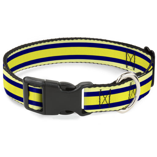 Plastic Clip Collar - Stripes Light Yellow/Navy/Yellow Plastic Clip Collars Buckle-Down   