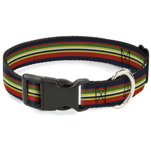 Plastic Clip Collar - Stripes Navy/Red/Yellow/Black/White/Green Plastic Clip Collars Buckle-Down   