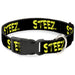 Plastic Clip Collar - STEEZ Brushed Black/Yellow Plastic Clip Collars Buckle-Down   