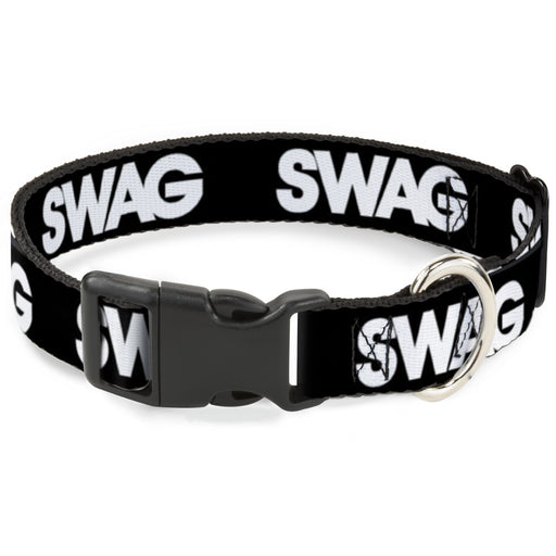 Plastic Clip Collar - SWAG Black/White Plastic Clip Collars Buckle-Down   