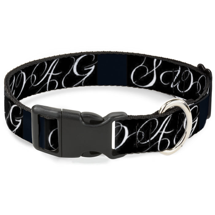 Plastic Clip Collar - SWAG Script Black/White Plastic Clip Collars Buckle-Down   