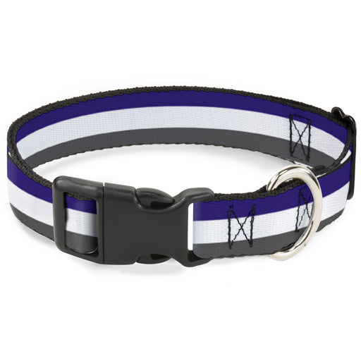 Plastic Clip Collar - Stripes Purple/White/Gray Plastic Clip Collars Buckle-Down   