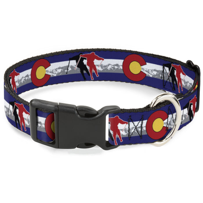 Plastic Clip Collar - Colorado Skier1 Red/Mountains Plastic Clip Collars Buckle-Down   
