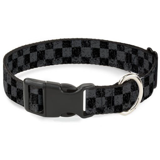 Plastic Clip Collar - Checker Weathered2 Black/Gray Plastic Clip Collars Buckle-Down   