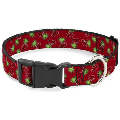 Plastic Clip Collar - Cherries2 Scattered Red Plastic Clip Collars Buckle-Down   