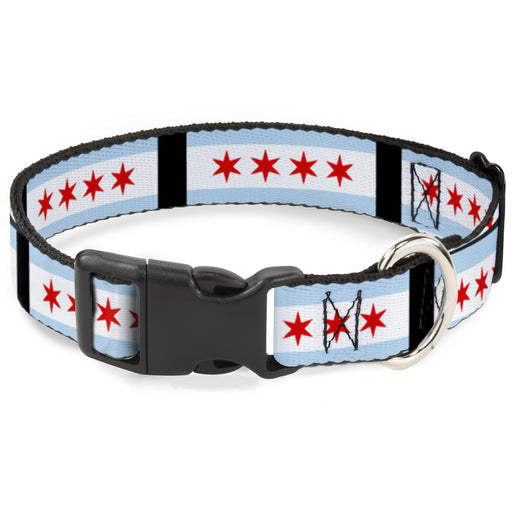 Plastic Clip Collar - Chicago Flags/Black Plastic Clip Collars Buckle-Down   