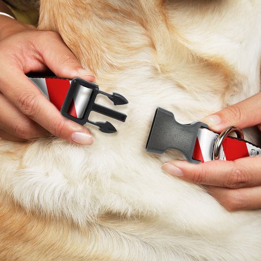 Plastic Clip Collar - Candy Cane2 Stripe White/Red Plastic Clip Collars Buckle-Down   