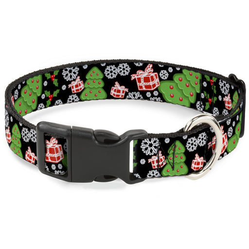 Plastic Clip Collar - Christmas Collage Black/White/Green/Red Plastic Clip Collars Buckle-Down   