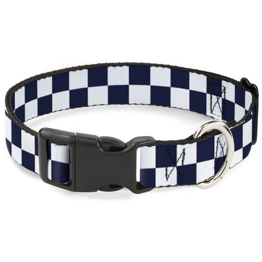 Plastic Clip Collar - Checker Midnight Blue/White Plastic Clip Collars Buckle-Down   
