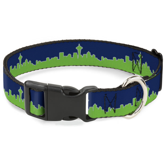 Plastic Clip Collar - Seattle Skyline Navy/Gray/Green Plastic Clip Collars Buckle-Down   