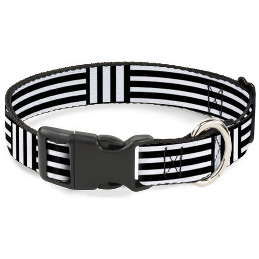 Plastic Clip Collar - Stripe Blocks Black/White Plastic Clip Collars Buckle-Down   