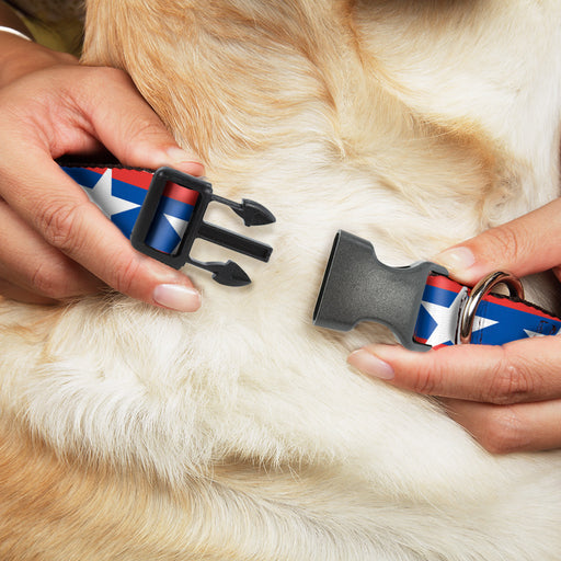 Plastic Clip Collar - Stars/Stripes Red/Blue/White Plastic Clip Collars Buckle-Down   