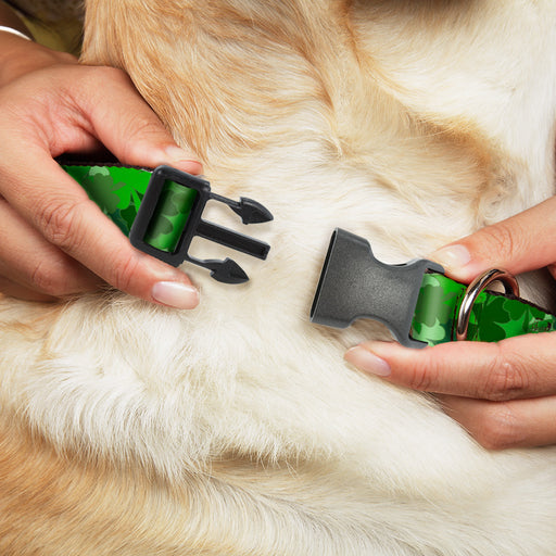 Plastic Clip Collar - St. Pat's Stacked Shamrocks Greens Plastic Clip Collars Buckle-Down   