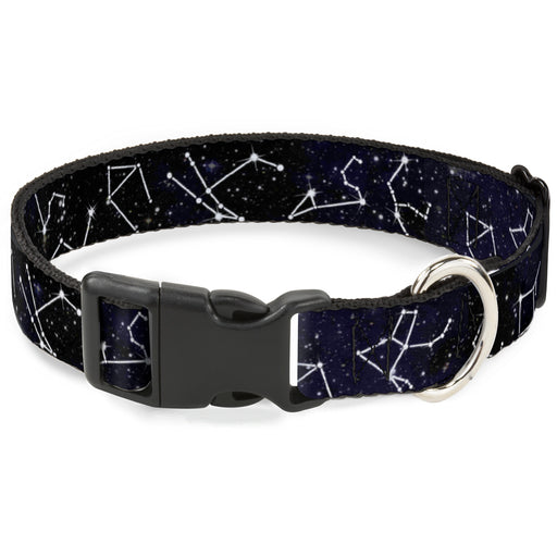 Plastic Clip Collar - Constellations-14 Galaxy/White Plastic Clip Collars Buckle-Down   