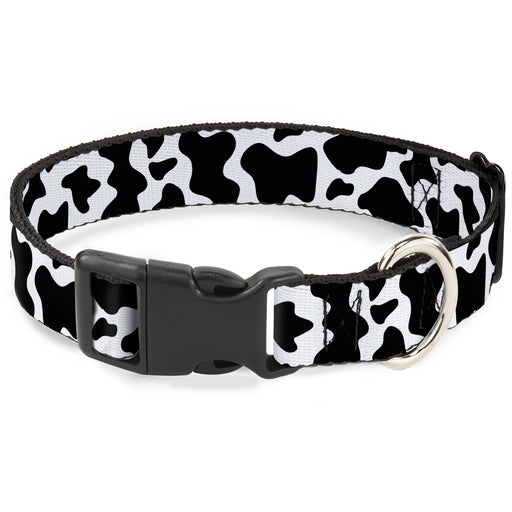 Plastic Clip Collar - Cow Pattern Print White/Black Plastic Clip Collars Buckle-Down   