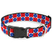 Plastic Clip Collar - Smiley Sad Face Checker Red/White/Blue Plastic Clip Collars Buckle-Down   