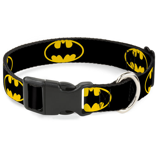 Plastic Clip Collar - Batman Shield Black/Yellow Plastic Clip Collars DC Comics   