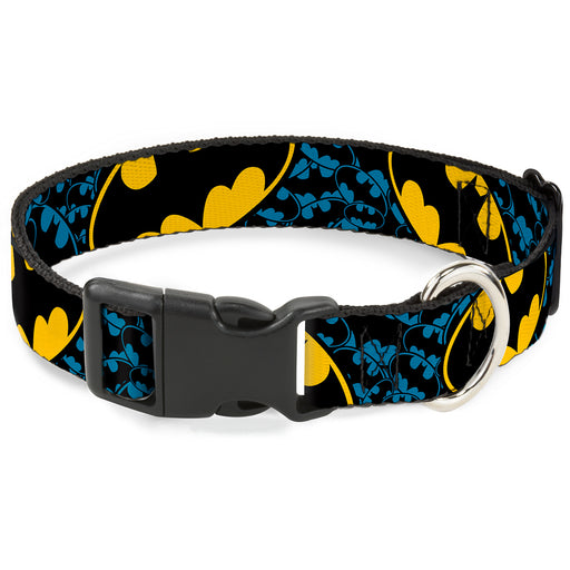 Plastic Clip Collar - Bat Signals Stacked w/CLOSE-UP Blue/Black/Yellow Plastic Clip Collars DC Comics   