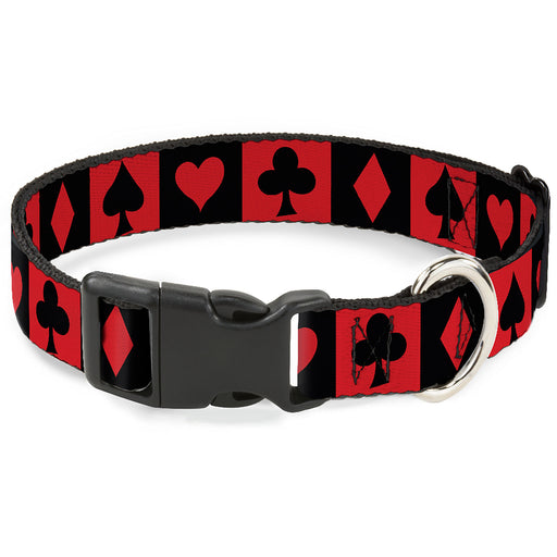Plastic Clip Collar - Alice in Wonderland Card Suits Red/Black Plastic Clip Collars Disney   