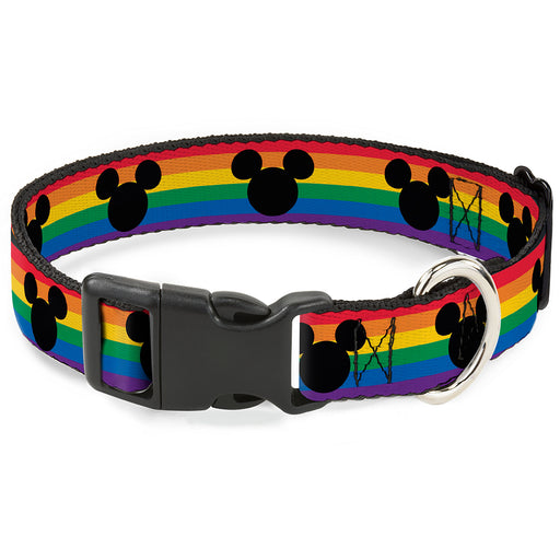 Plastic Clip Collar - Mickey Mouse Ears Icon Rainbow Pride Flag Plastic Clip Collars Disney   