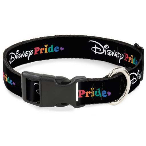 Plastic Clip Collar - DISNEY PRIDE Signature Logo Black/White/Rainbow Plastic Clip Collars Disney   